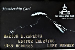 Himalayan Club Card of Honour