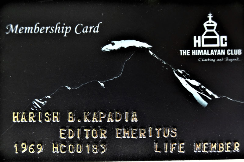 Himalayan Club Card of Honour