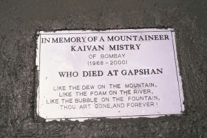 Plaque set up at DBO for Kaivan