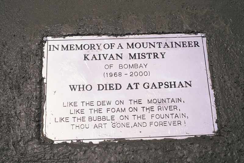 Plaque set up at DBO for Kaivan