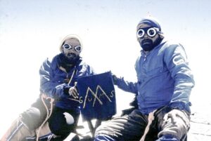 Harish Kapadia (Left) and Vijay Kothari on summit of Koteshwar in 1981